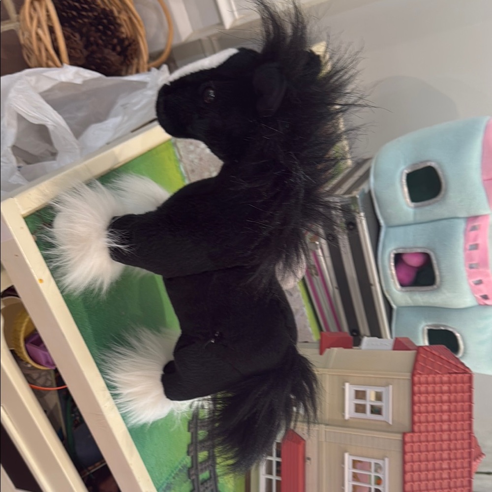 Black and White Plush Horse stuff animal